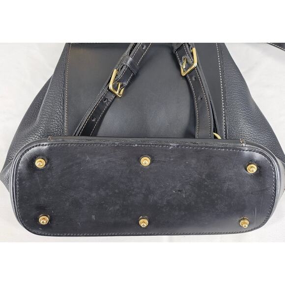 DOONEY & BOURKE VINTAGE 80's WOMEN'S BLACK AWL LEATHER BACKPACK 12x10x4" - Picture 3 of 16